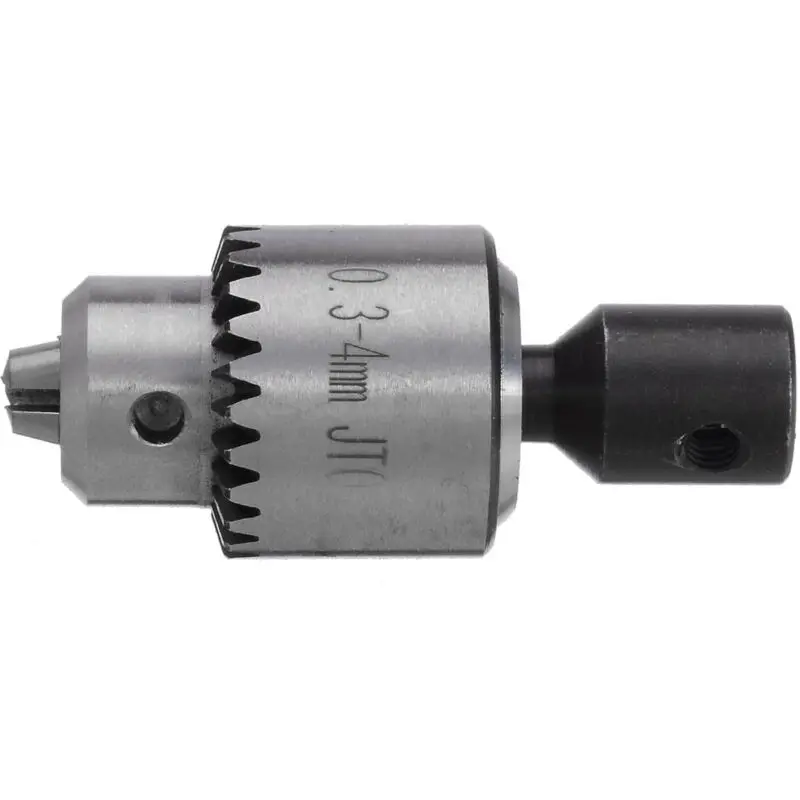 Precision Drill Chuck for Mini Drills with JT0 Taper Mount and 5mm Motor Shaft Compatibility 0.3 to 4mm Bit Range