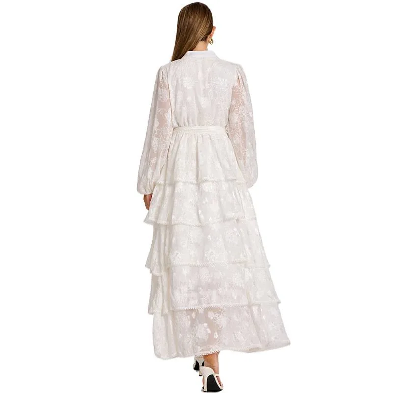 Ele Court Sle Open Cardigan, bestickt, Patchwork-Taille, Cinching, langes Sve-Strickkleid für Frauen mittleren Alters