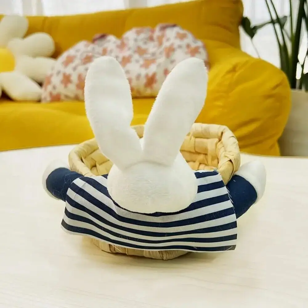 

Straw Woven Handwoven Storage Basket Bunny/Bear 3 Size Grass Woven Basket Stackable Easter Rabbit Decoration Home Furnishings