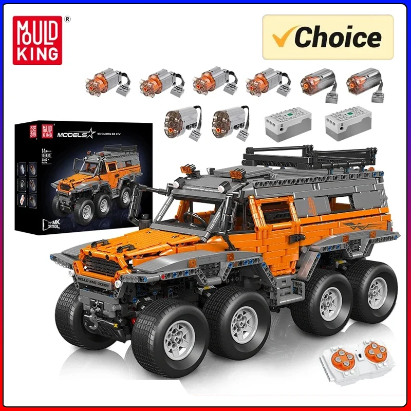 Mould King 13088 13089 jouets de voiture technique le RC Avtoros chaman 8x8 bloc de construction assemblage voiture brique ensemble enfants cadeau de noël