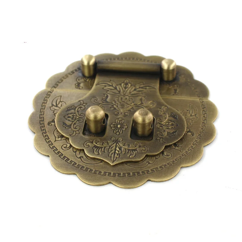 Furniture Door Brass Hasp Cabinet Lock Buckle Antique Drawer Bolt Garden Anti-Theft Hardware Part