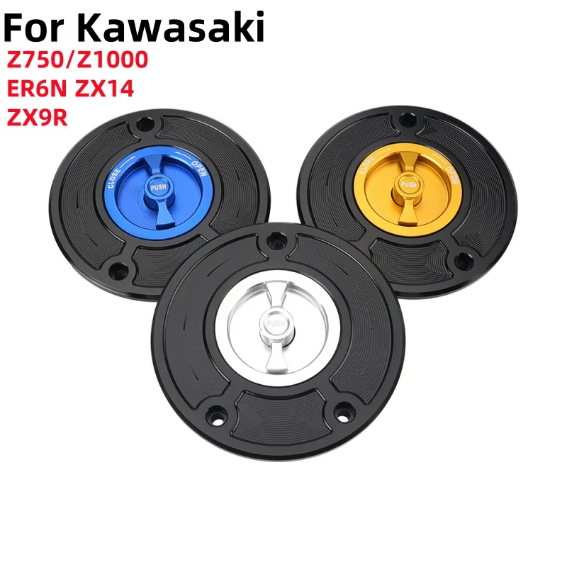 

CNC Fuel Gas Tank Cap Cover Aluminum Keyless Motorcycle Accessories All years For Kawasaki Z750/Z1000 ER6N ZX14 ZX9R 2019-2024