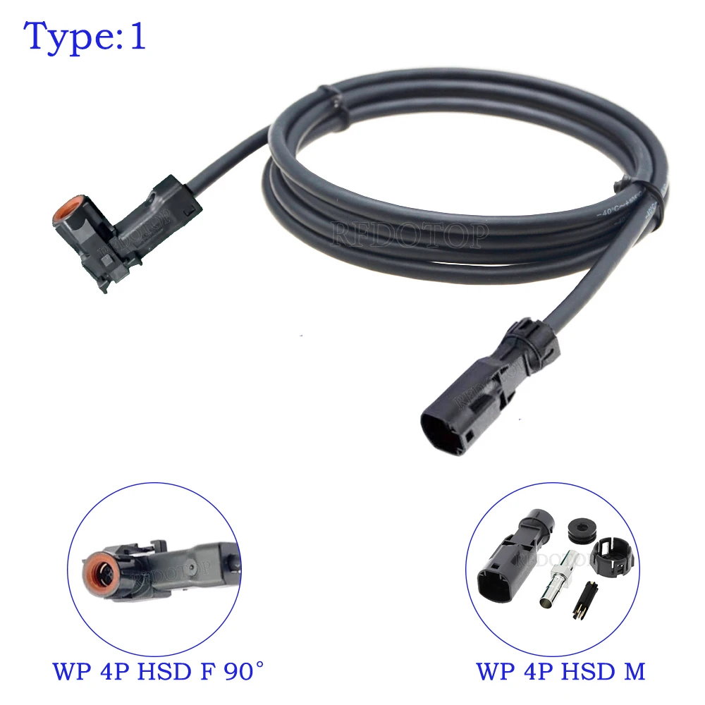 HSD LVDS Cable 4Pin Black Waterproof Code A Male Plug to A Female Right Angle Jack High Speed 4 Core 535 LVDS Cable Wire Harness