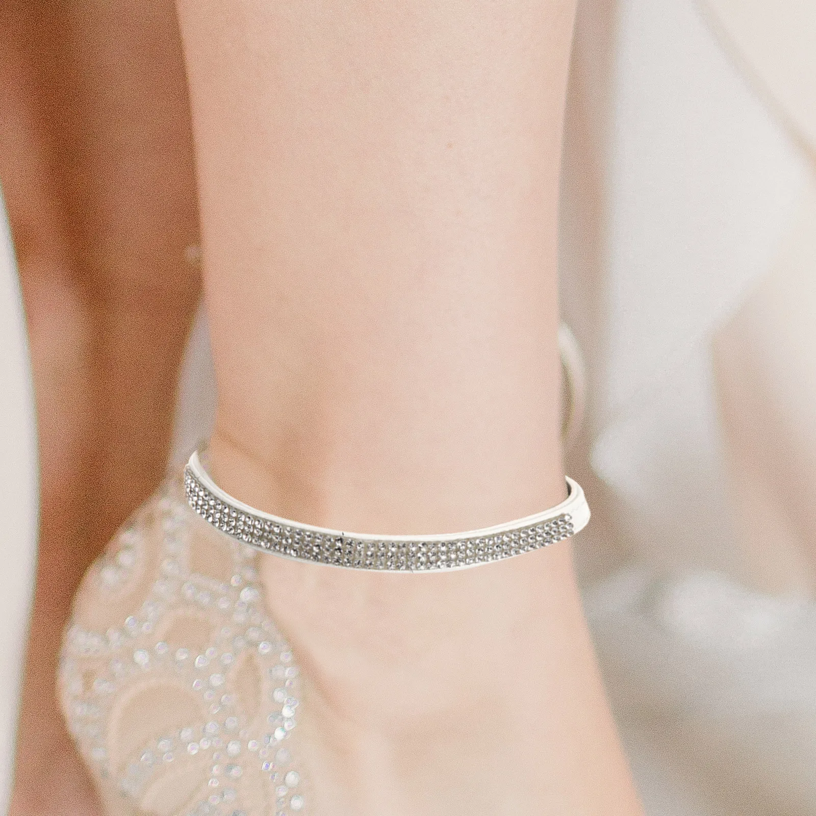 

Detachable Shoe Straps for High Heels Replacement Ankle Women Laces Rhinestone Non Tie Anti Slip Buckle Design Elegant