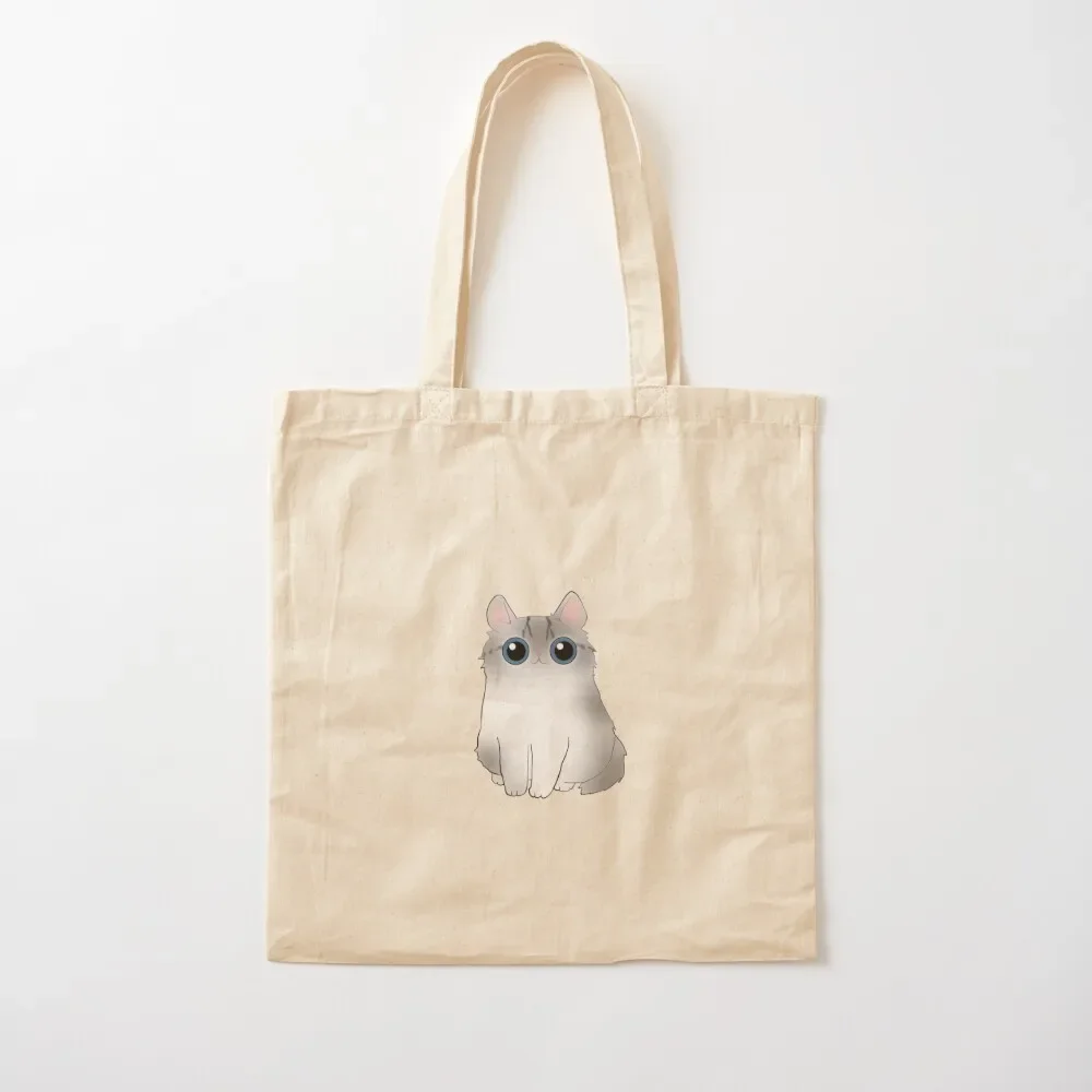 Grey Chubby Cat Tote Bag tote bags aesthetic Handbags Eco bag Portable shopping bag