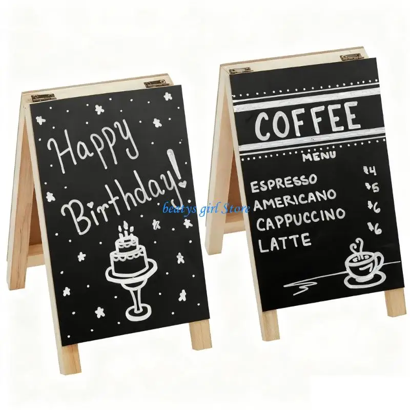 C7AB لوحة نشرات خشبية واقفة ذات وجهين قابلة للطي سريعة مع إطار