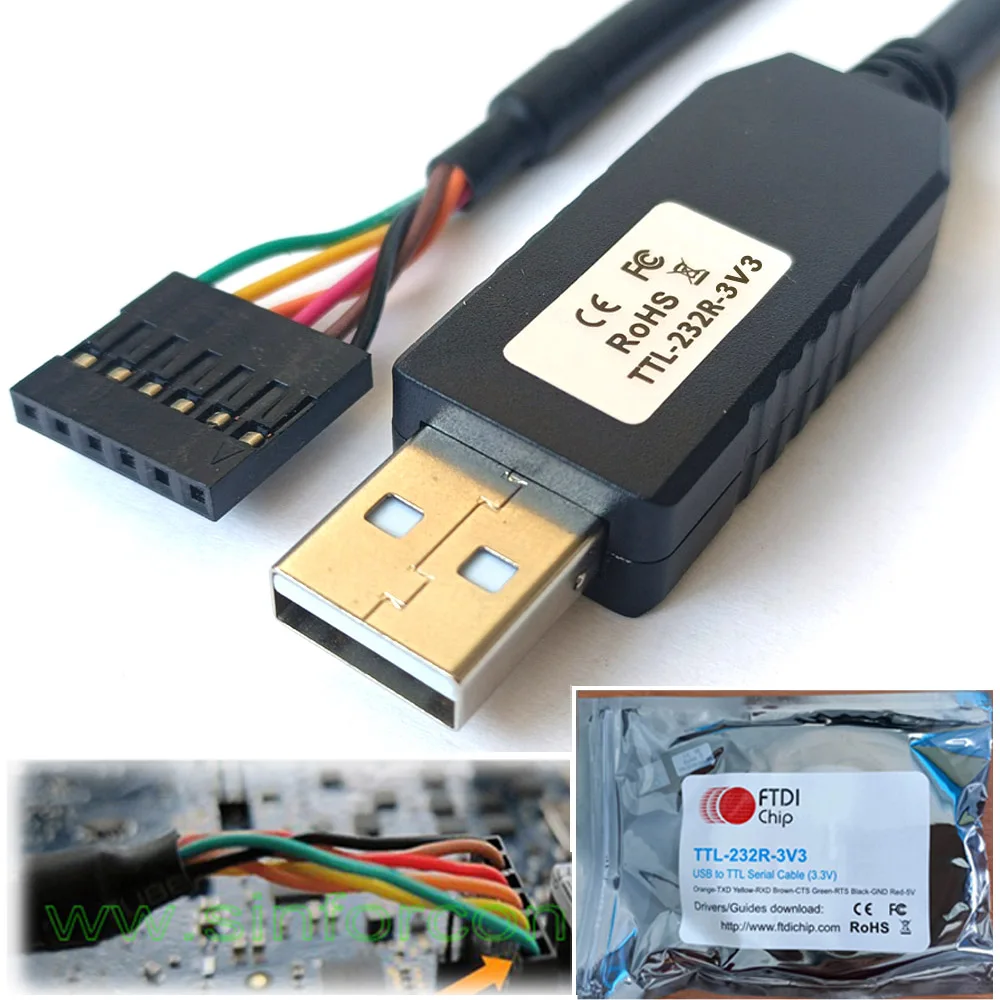 

FTDI USB to UART TTL 6 Way 0.1" SIL Debug Cabel for Beagle Bone Black Galileo Gen2 PC Communicate Cable