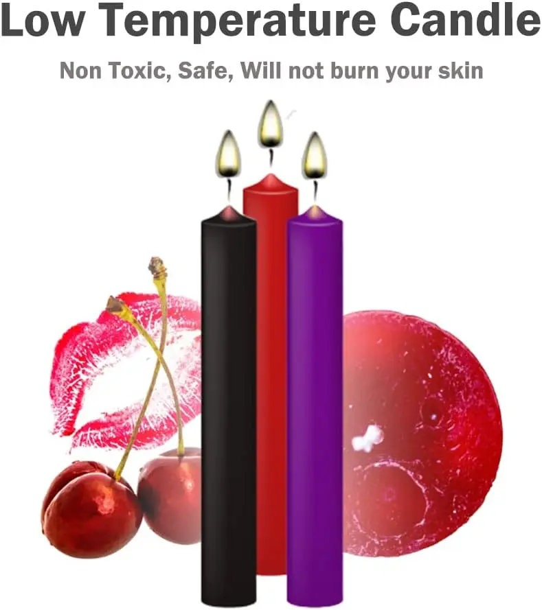 3pcs/Box 30g Low Temperature Sex Candles BDSM Low Heat Massage Candles Romantic Passion Play Wax for Adult Erotic SM Dols Toys