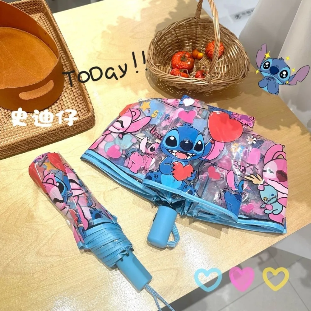 

Полностью автоматический прозрачный зонт, складной женский свежий студенческий складной зонт, двойной толстый зонт, подарок для девочки