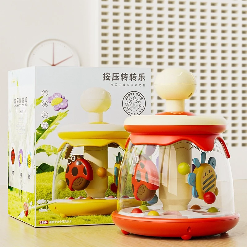 

Press Bouncing Ball Toy - Children's Insect Carousel Park Ball Baby Early Education Toy & Coaxing Tool Ideal Gift for Baby Girls
