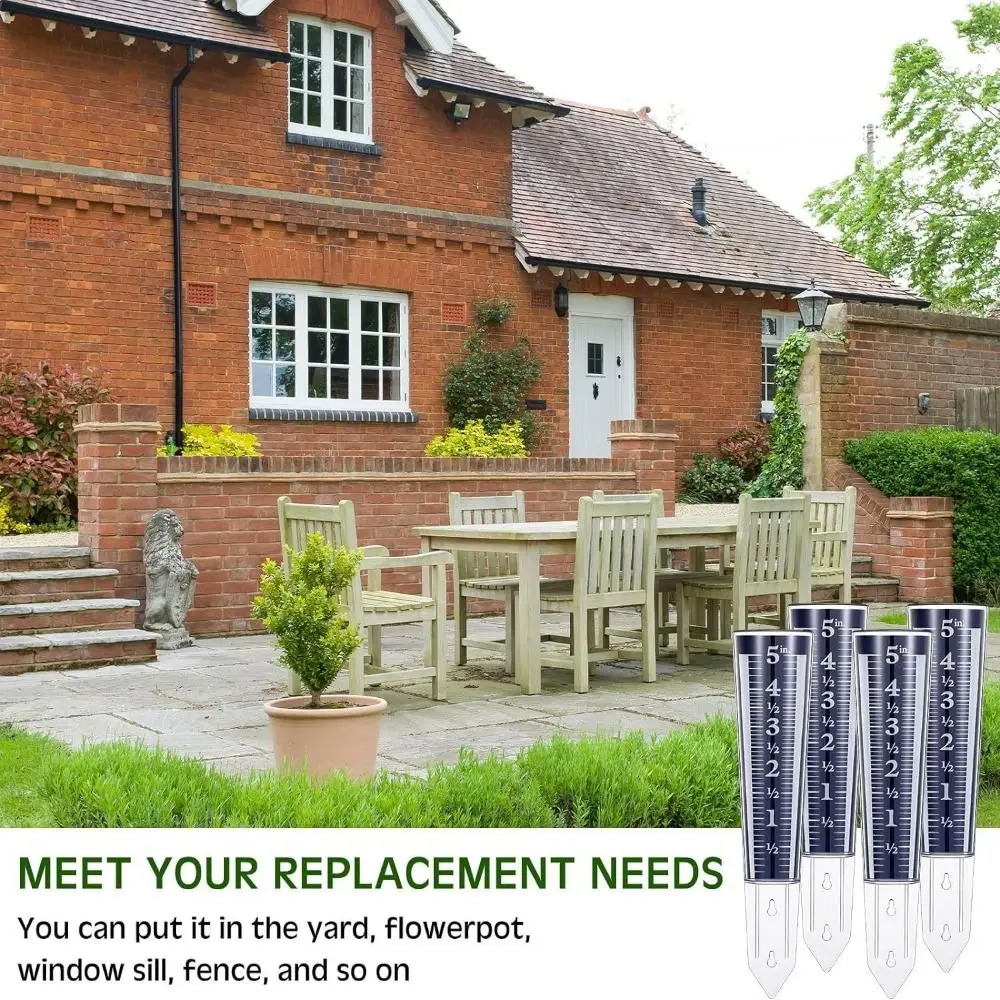 5 Inch Capacity Rain Gauge Easy to Read Magnifying Numbers Rain Measure Gauge Weather Resistant Rainfall Monitoring Yard