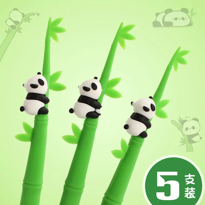 Shake Creative Gel Pen Giant Panda Cartoon Cute High Yan Value Test Pen Tulip ins Wind Cute Primary School Students Glass pen