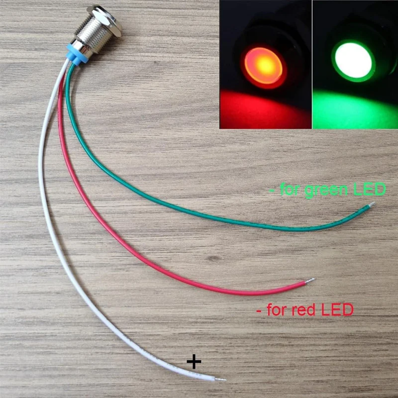 AB09-Bi-Color(Green&Red) 12Mm(1/2 Inch) Energy Saving Indicator Light, 12Mm 2 Color LED Light 12V/24V/ 20Ma Panel Mount Light