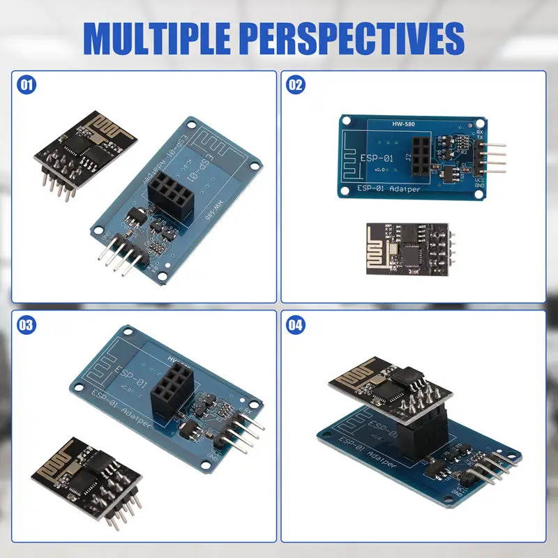 Módulo adaptador inalámbrico Wifi ESP8266, ESP-01, 3,3 V, 5V, Esp01, Breakout, adaptadores PCB