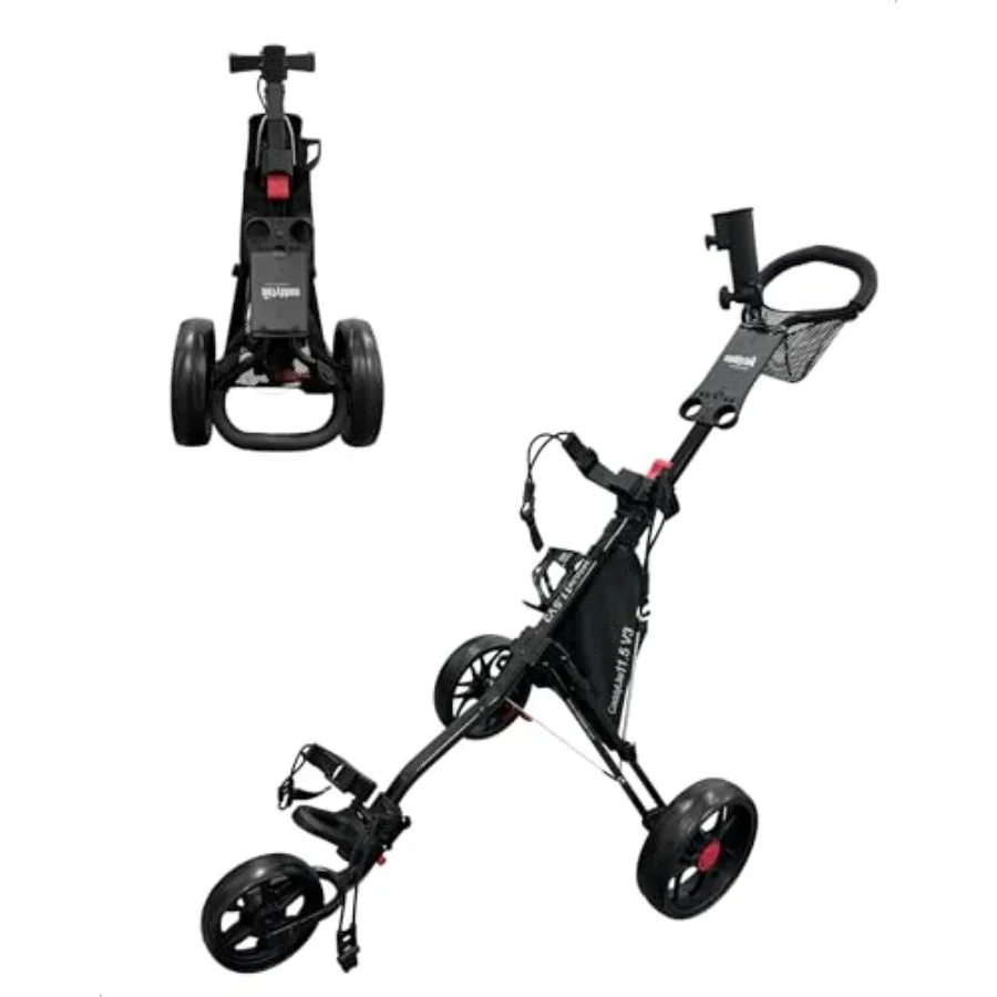 

CaddyLite 11.5 V3 Golf Push Cart - Lightweight Aluminum 3-Wheel Foldable Golf Bag Cart with Quad-Fold Frame, EVA Wheels, Adjust