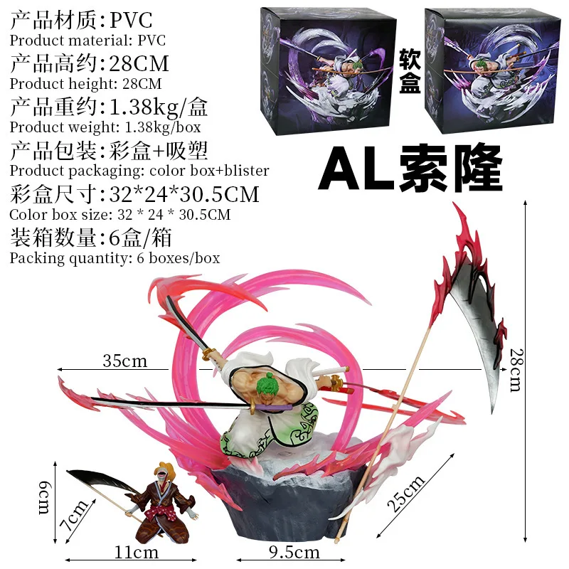 Figura de PVC de One Piece, Roronoa Zoro vs. Killer Rengoku, Onigiri, País de Wano, Modelo de Escena Decorativa para Adultos, Venta al Por Mayor