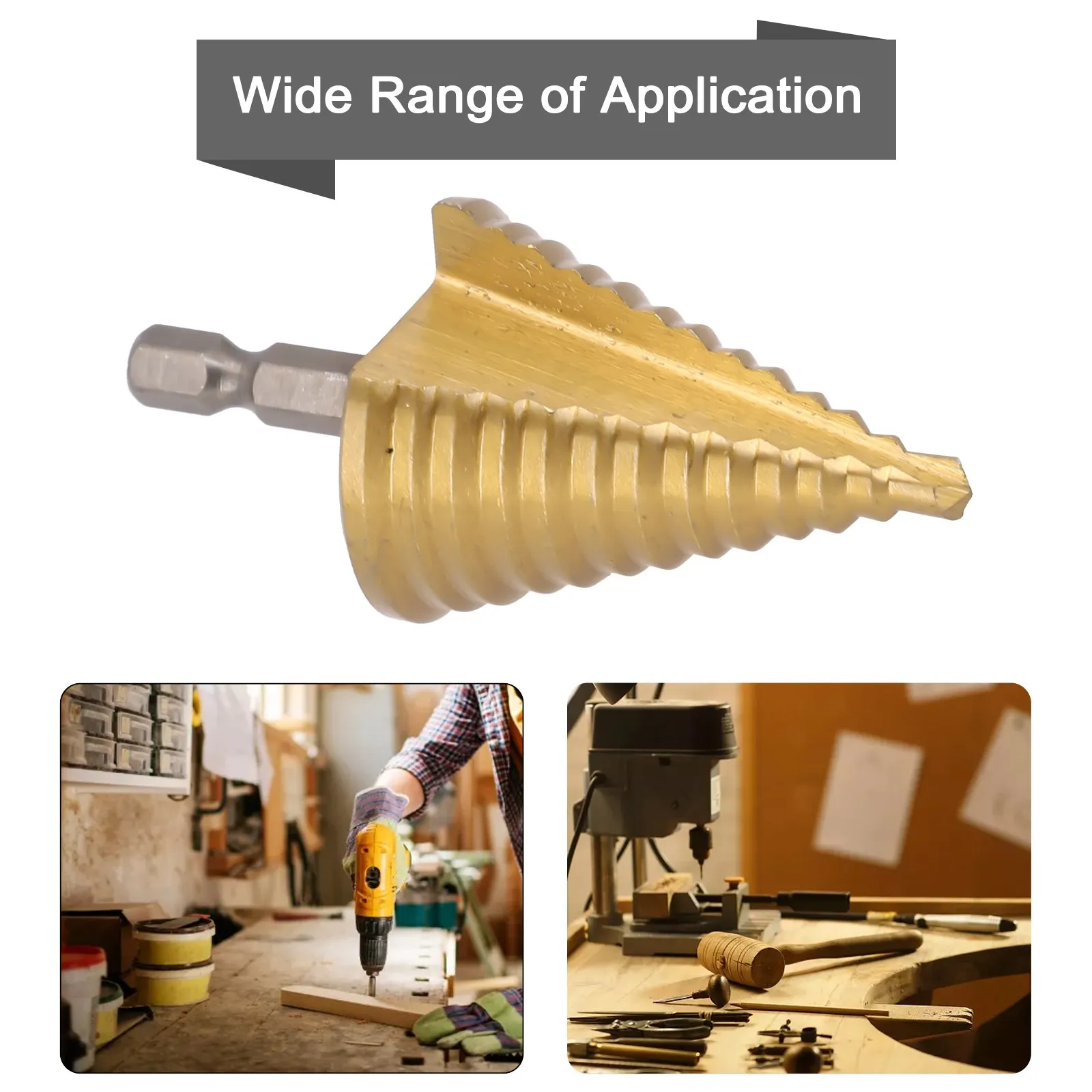 Spiral Grooved Drill Step Drill Tool 23x13mm Shank 5-35MM HSS Nitrogen Treatment Core For Thin Iron Plate Aluminum