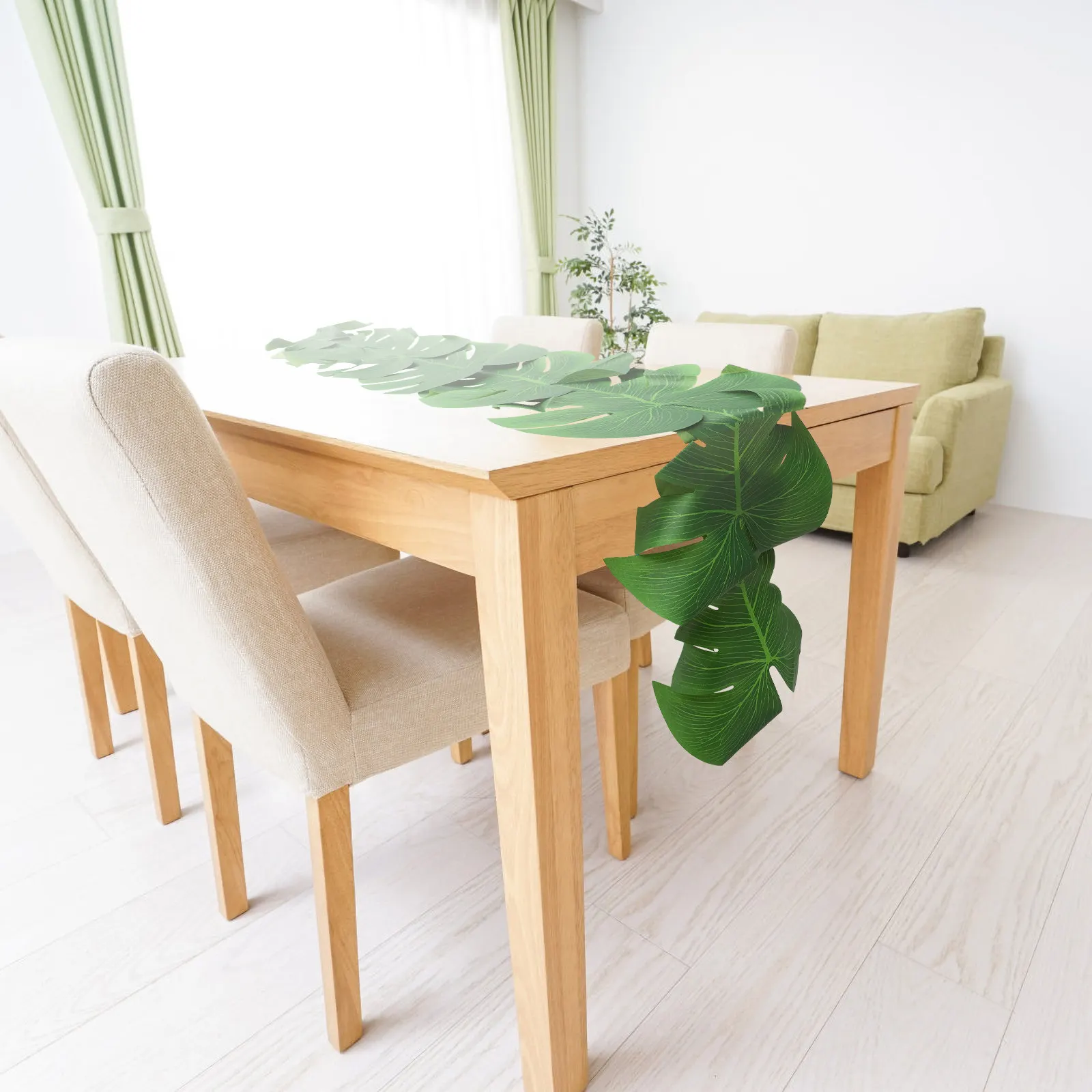 Palm Leaf Table Cloth Decorative For Party Table Decor Party Simulation Runner Tablecloth Luau Hawaii Theme
