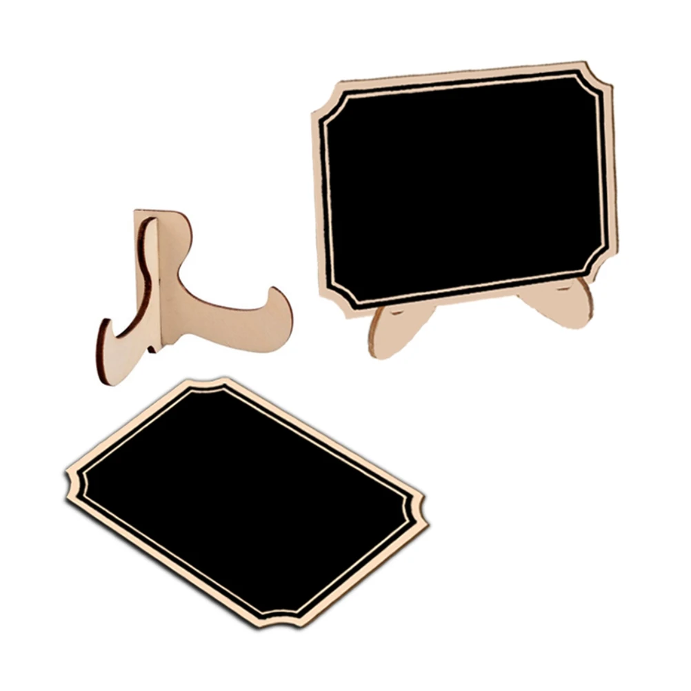 10Pcs Mini Chalkboard Signs Wooden Frame Erasable Message Boards for Wedding Dinner Party Buffet Table Labels Mini Chalkboards