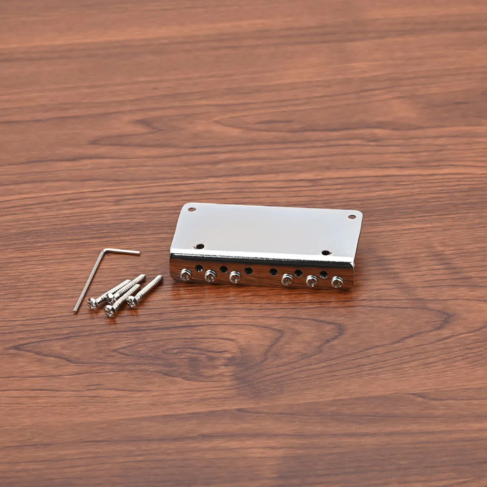 

1Set 6-String Guitar Saddle Bridge Silver Tone Stable Metal Alloy High Grade Repair Tool for Electric Guitar Maintenance