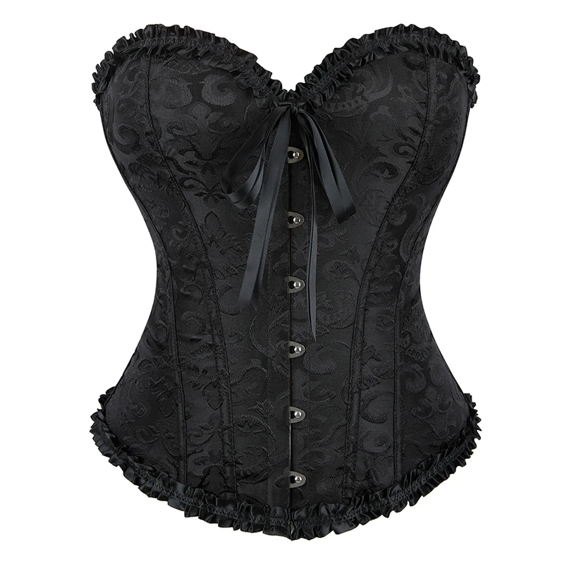 European and American court style corset jacquard lace back strap adjusting waist molding support belly bone clothing shapewear