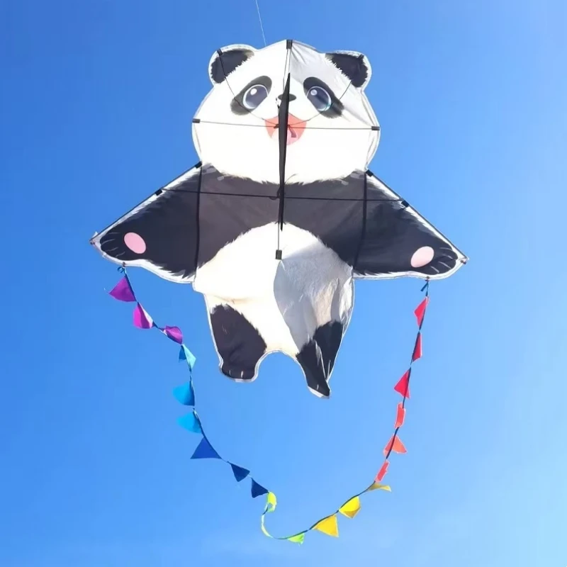 Cometa de panda para adultos, juguetes de exterior, cometas 3D de nailon, cometa profesional de animales para el viento, juegos al aire libre, cometa plegable, cometa buggy