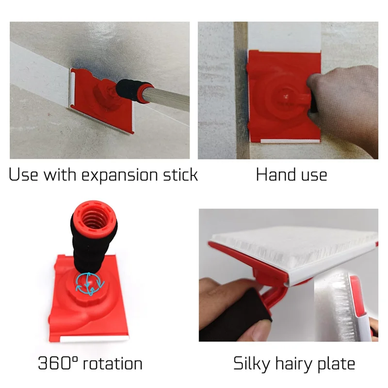 ABKJ-Rotatable Handle Paint Edger 4 Replacement Pads Refills, Easy Quick Paint Edger Tool For Walls Corner Painting Durable