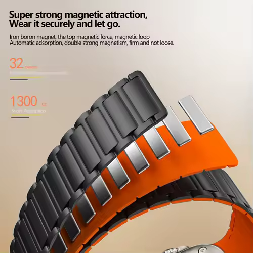 Magnetic Silicone Band for Apple Watch Ultra 3 2 49mm 46mm 42mm 45mm 44mm 40 41mm Strap IWatch Series 11 10 9 8 7 6 SE Bracelet - Image 5