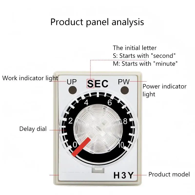 Silver dot relay delayed power-on H3Y-2 H3Y-4 small time relay AC 220V DC 24V 12V