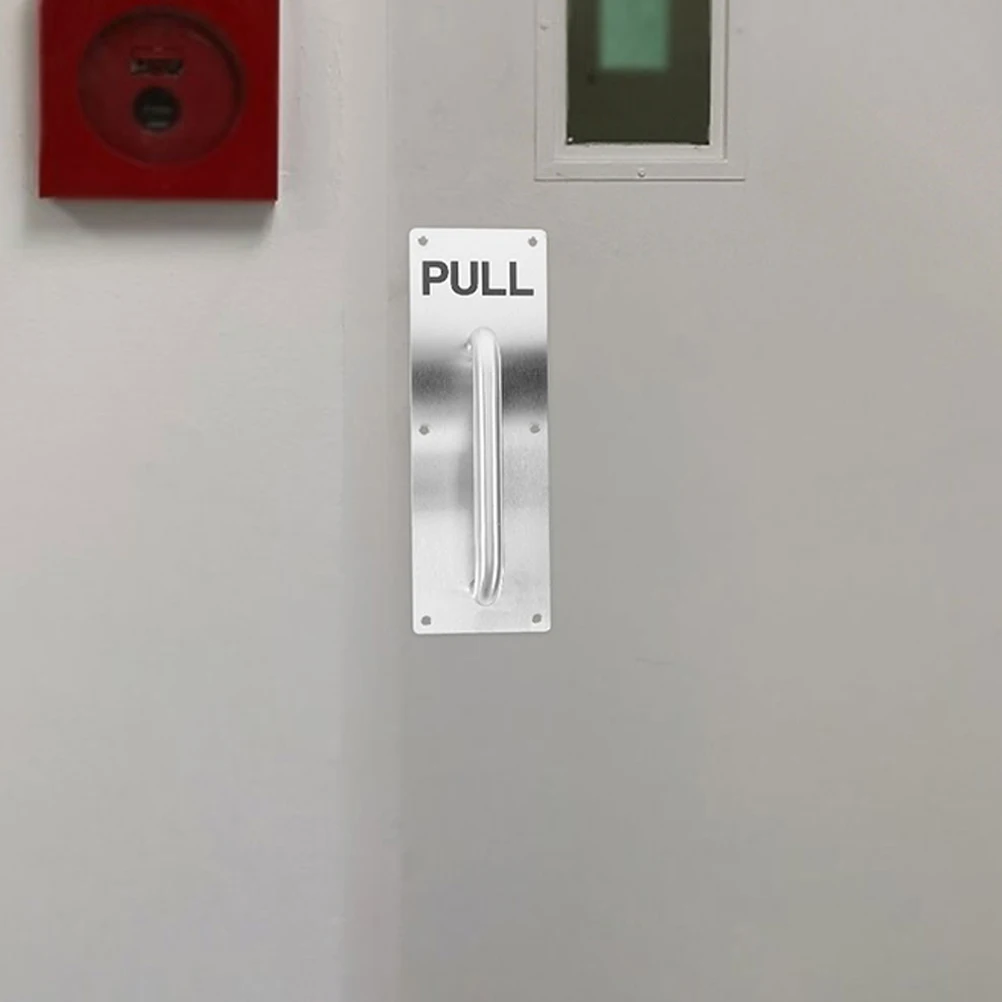 

2 Sets Stainless Steel Push Pull Handle Door Plate Barn Drawer Latch Hardware Home Office Commercial Use Durable for Cabinets