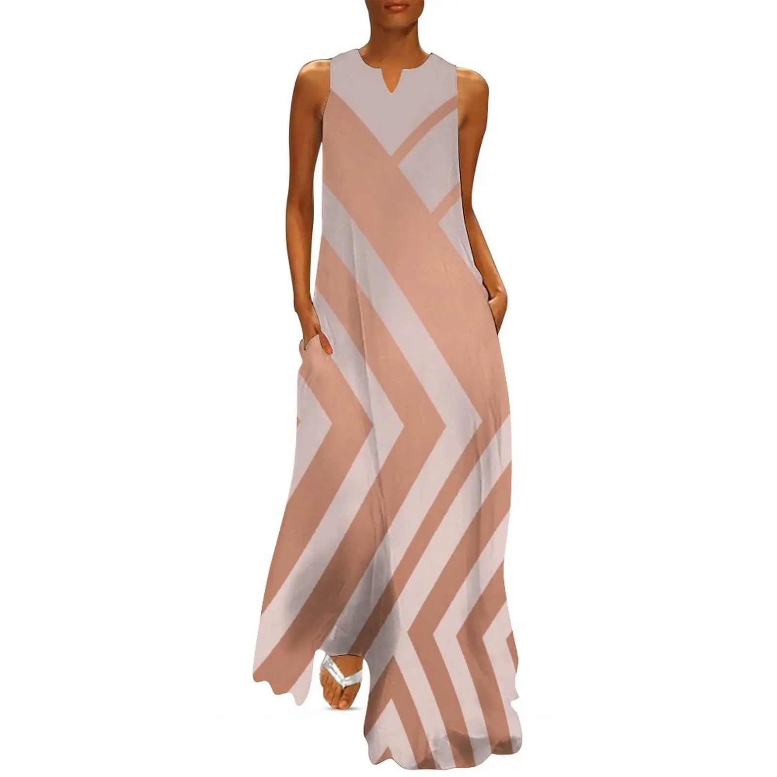 

Pink and Copper Geometric Luxe Long Dress fairy dress Party dresses for women Dress for girls birthday dresses for women