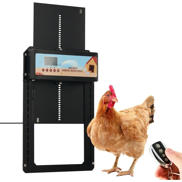 Automatic Chicken Coop Door, Solar Chicken Coop Door with Light Sensor & Timed Control, Electric Chicken Coop Door Opener