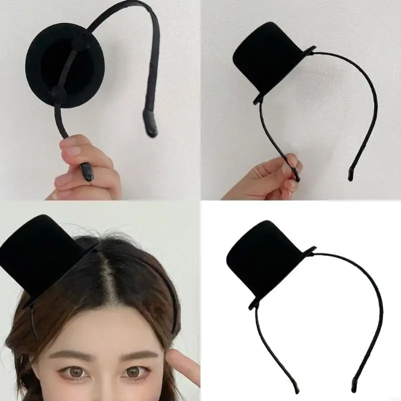 Y3NE Adult Mini Top Hat Headband Fascinator Teas Party Headpiece for Womens Gatsby Party Costume Accessories Top Hat Headpiece