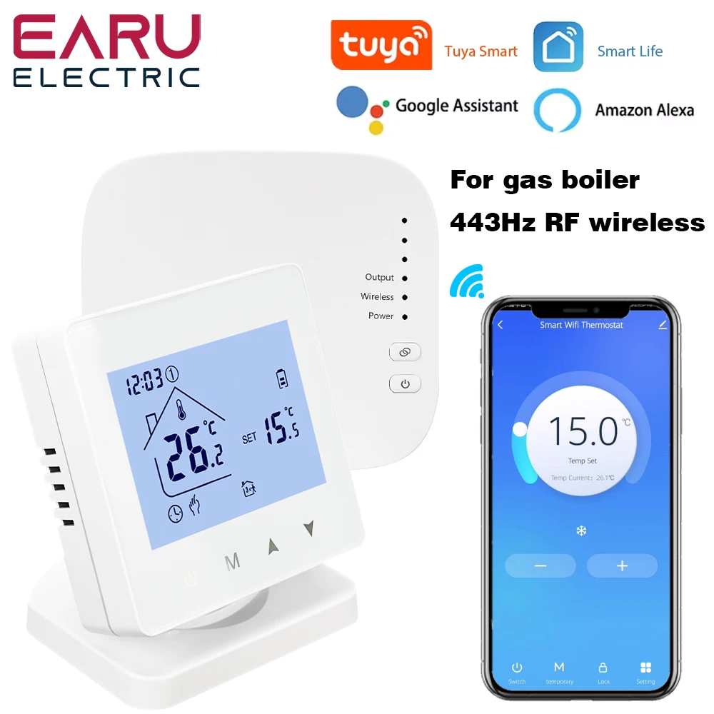 Smart RF Wireless Room Thermostat For Gas Boiler Heating Touch Screen Temperature Controller Home Programmable WiFi Thermostat