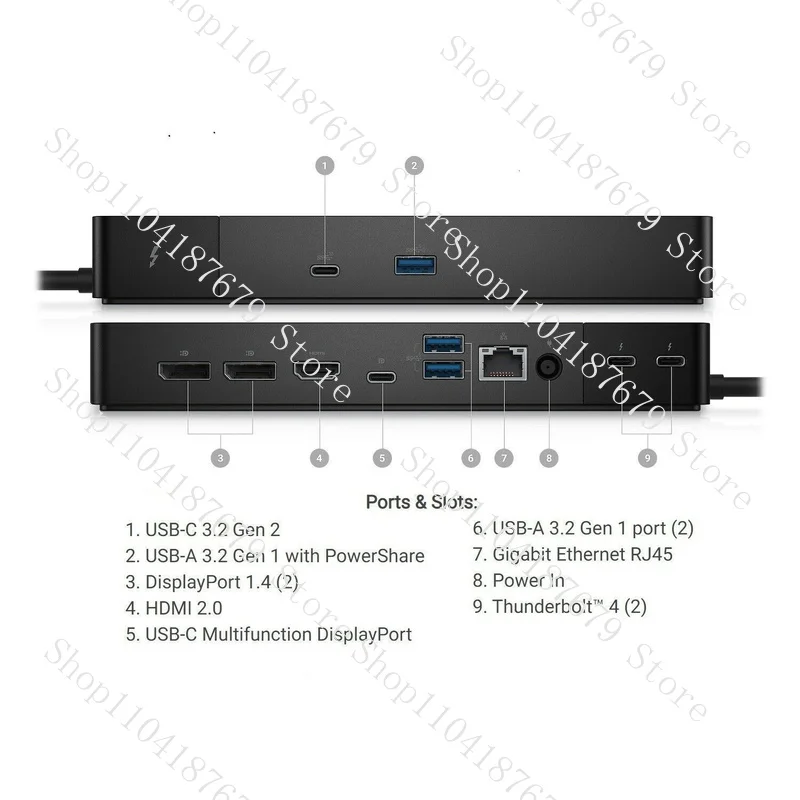 95%New FOR Dell Thunderbolt 4 Dock WD22TB4 + 180W AC Adapter