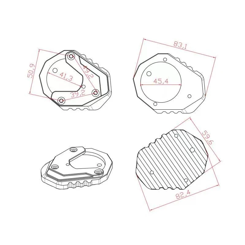 Tampas de válvula de pneu para motocicleta CNC Kickstand, Side Stand, Ampliar Pad, Extensão Plate, KTM Duke390 Duke 690 125 200 250 390