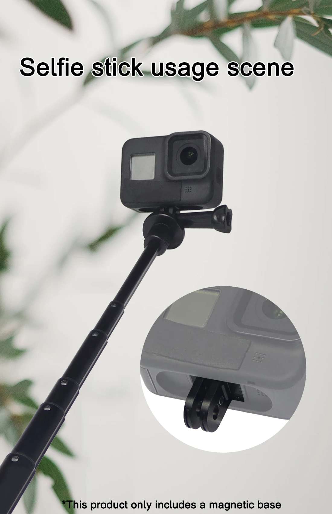 Stativ Mount Adapter Faltbare Magnetische Einbeinstativ Stick Basis 1/4 "Loch Aluminium Legierung für Insta350 DJI GoPro Action Kamera Käfig Rig – Detail 34