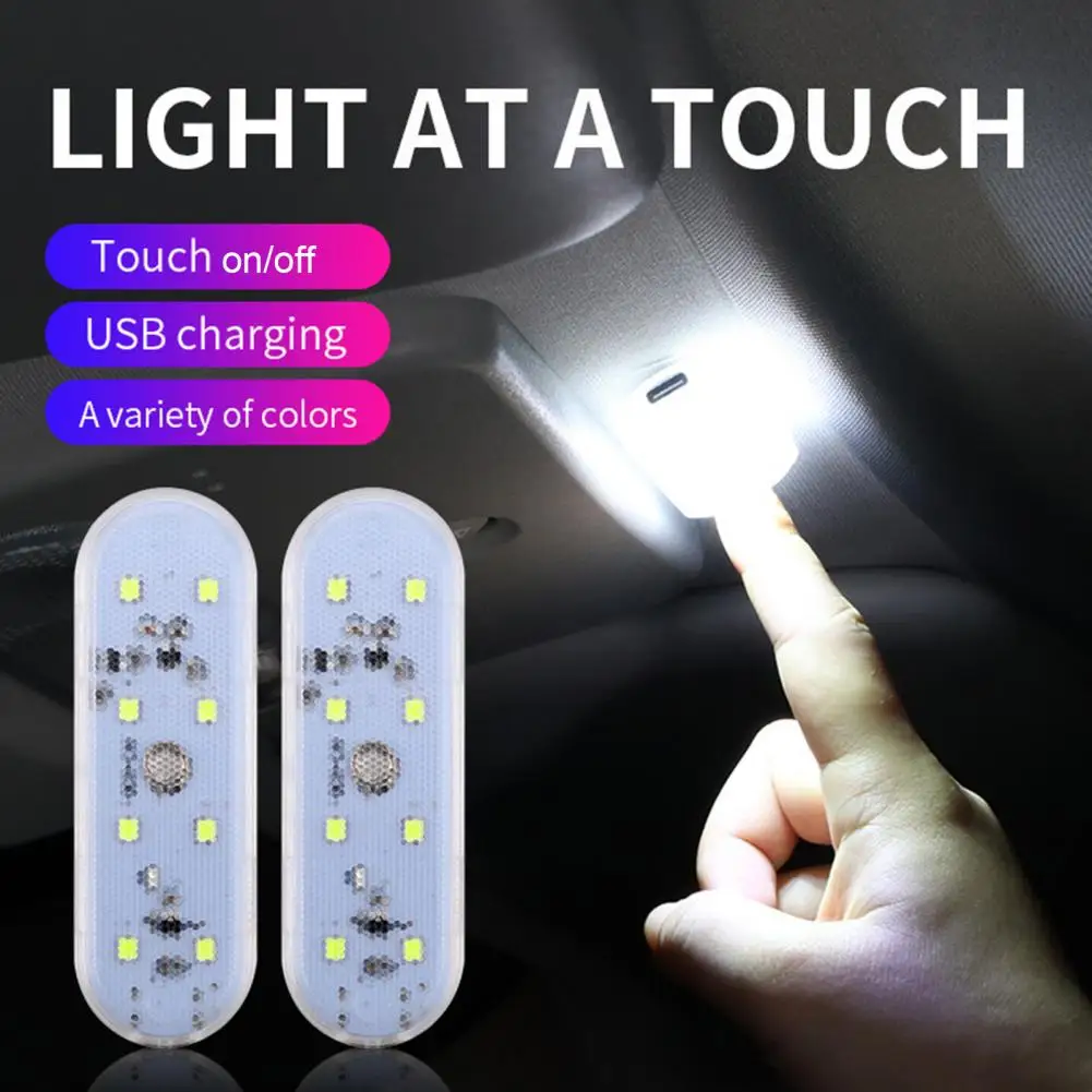 Car LED Light 7 Color Changing Waterproof LED Lamp Bead Mini Ambient Lighting Rechargeable Touch Control Auto Interior LED Light