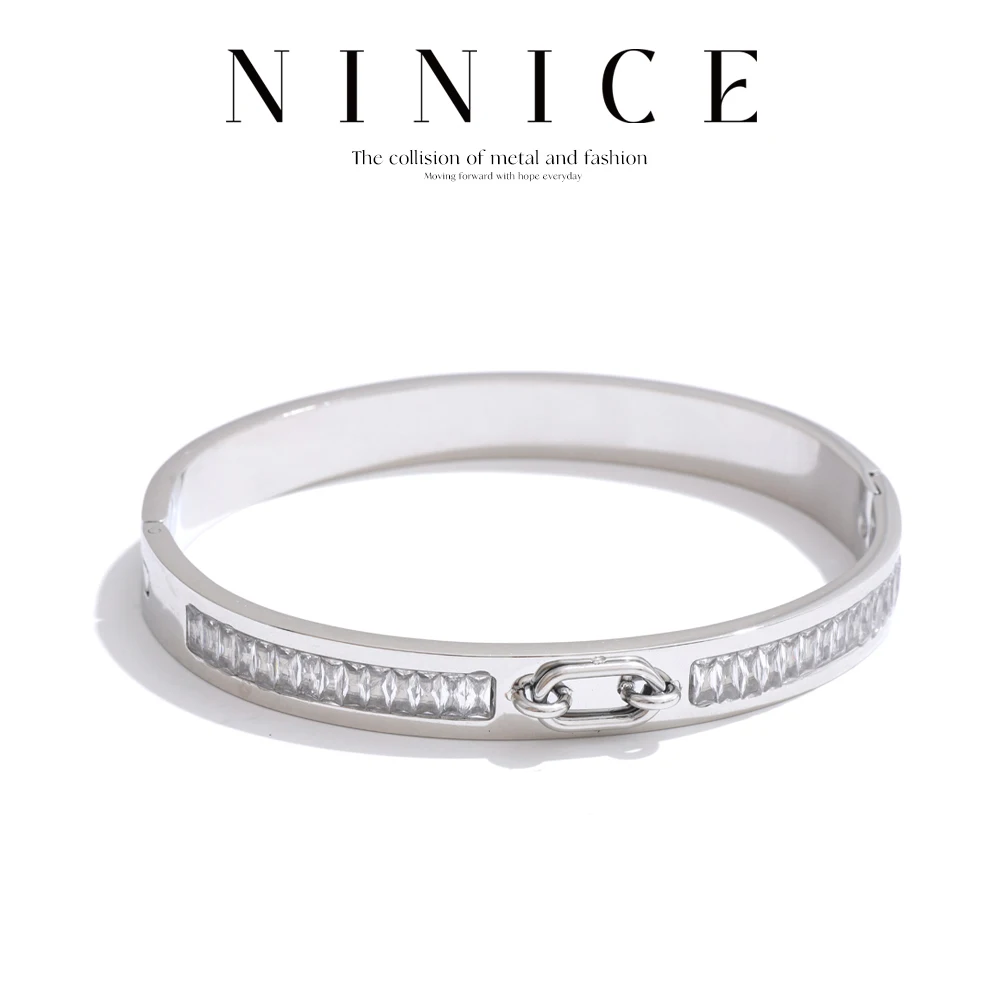 NiNice Stainless Steel Bracelets Jewellery Woman Zirconia Advanced Waterproof Fashion Design Personalized Gift