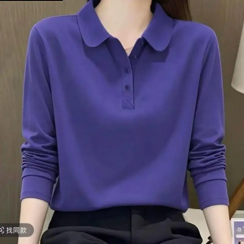 Skin-friendly  slimming  waist-closing  crew-necked long-sleeve T-shirt that  fits well  simple and stylish versatile and durabl