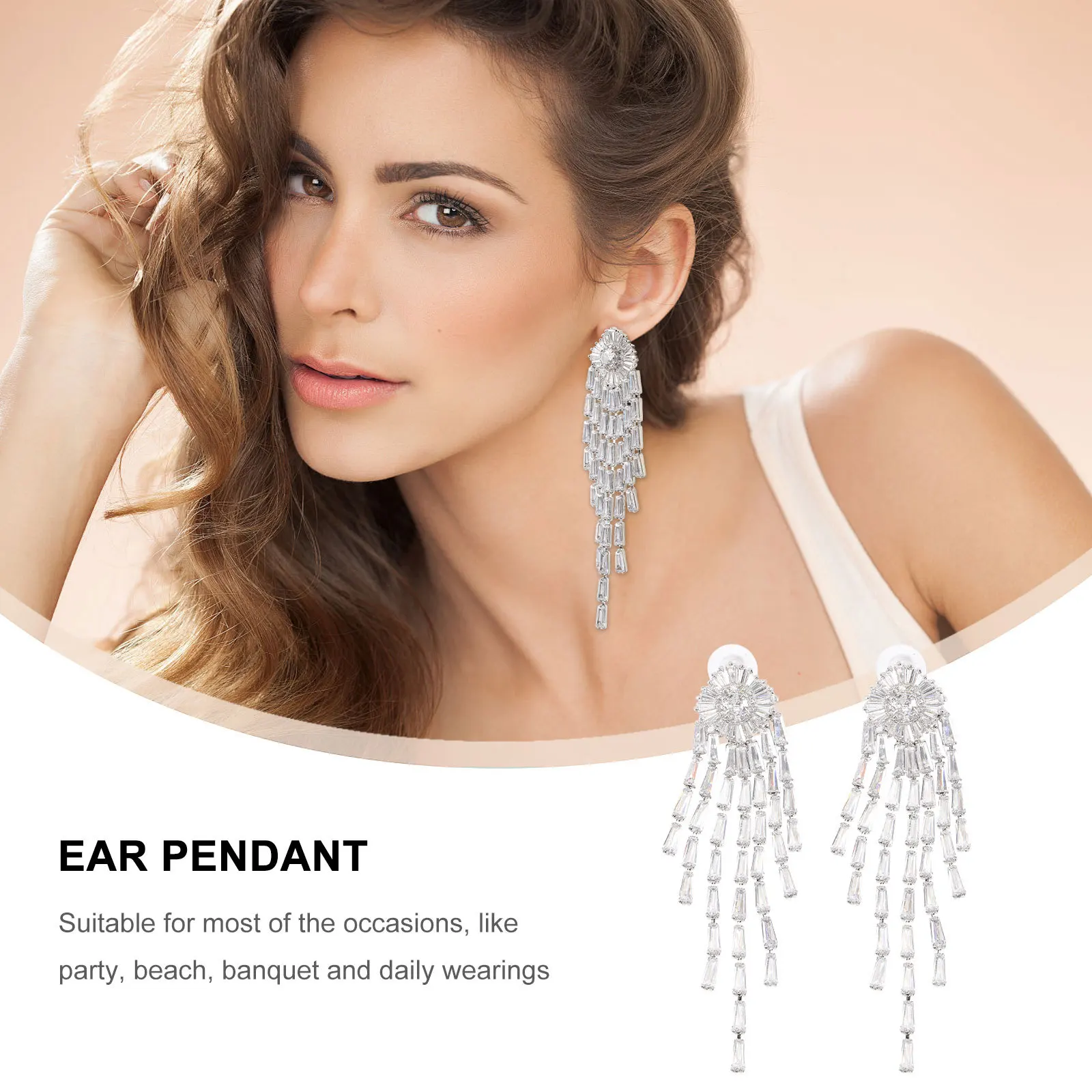 

Ear Jewelry Women Delicate Earrings Trendy for Dangle Female Girls Tassel Zircon Teen