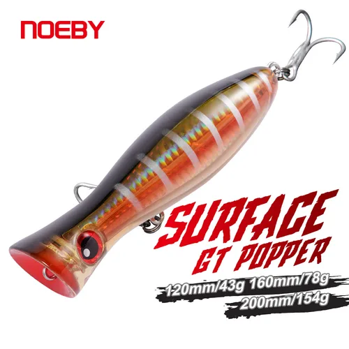 Imagen 1 del producto Señuelos de pesca Noeby Blooper Popper 120mm 43g 160mm 78g 200mm 150g cebo duro Artificial de agua salada para señuelo de pesca GT
