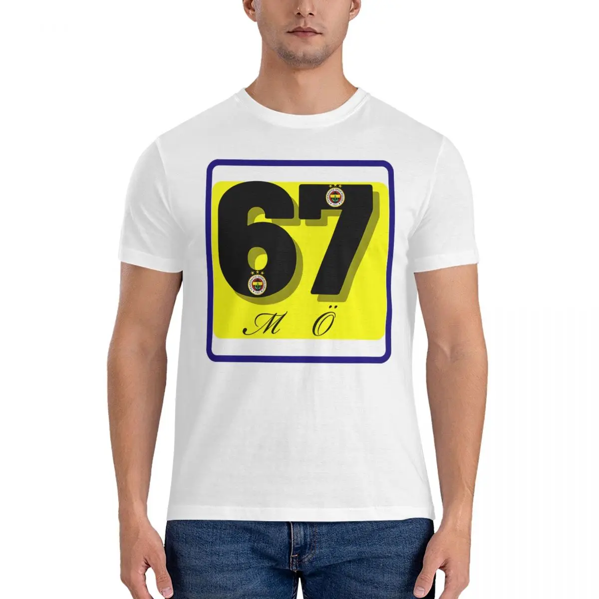 Men's T-Shirts 67 MO Cool Pure Cotton Tees Short Sleeve Fenerbahce T Shirt Round Collar Clothing Graphic Printed