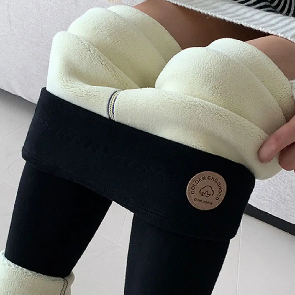 

Cusual Round Patch Women Leggings Autumn Winter Slim Fit Underpants Thickened Warm Long Pants