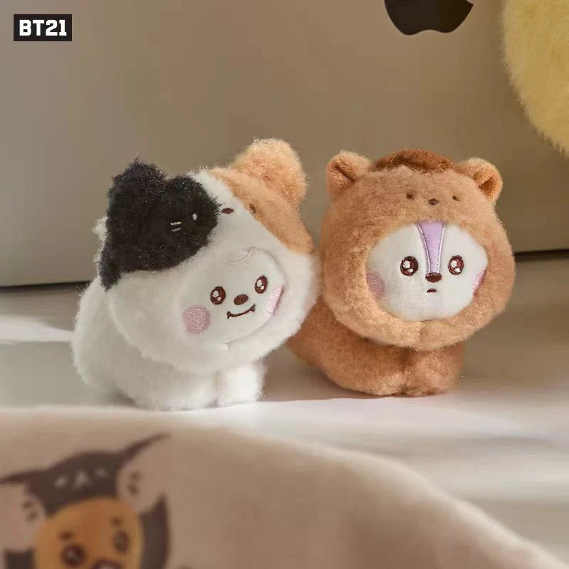 Linefriends Bt21 Baby Zoo سلسلة الجيل الثاني على ظهره قلادة سلسلة مفاتيح قطيفة على ظهره قلادة تزيين مقتنيات الهدايا