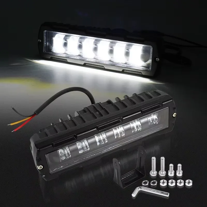 

Tiy For ATV SUV Truck Tractor 12V 24V 6 Inch 7D LED Light Bar Offroad Driving Running Light Work Lamp Fog Lights Car Motorcycle