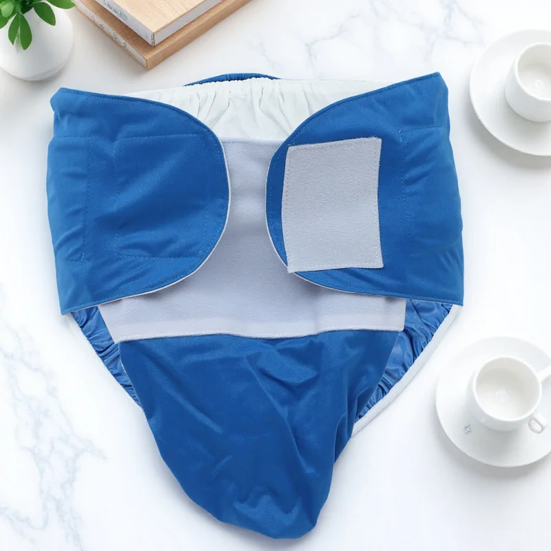 

Breathable Pisses Adult Diapers Men Leak Proof Water Medium Washable Reusable Blue Mother