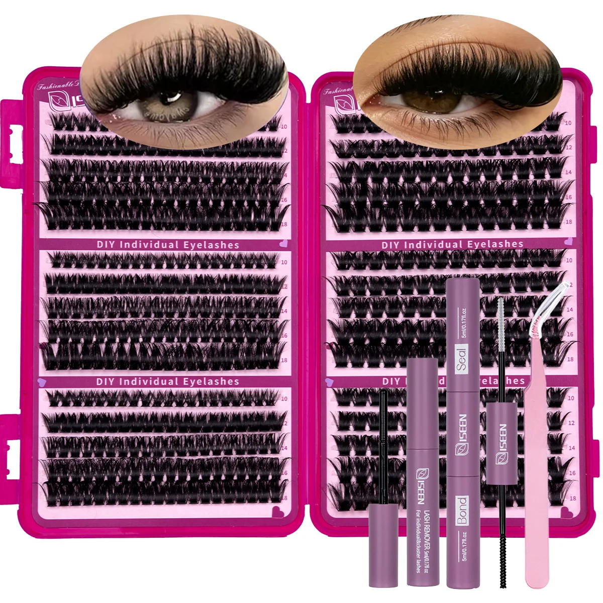 DIY Wimpern-Cluster-Set Große Kapazität Weiche Wimpern Faux Mink Wimpernverlängerung Einzelwimpern DIY zu Hause Wiederverwendbar – Detail 8