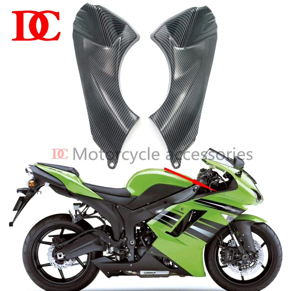 Air Duct Cover Fairing Frame, tubo de plástico, painel frontal superior, capa de entrada de ar, ZX-6R, ZX-6R, 636, 2007, 2008