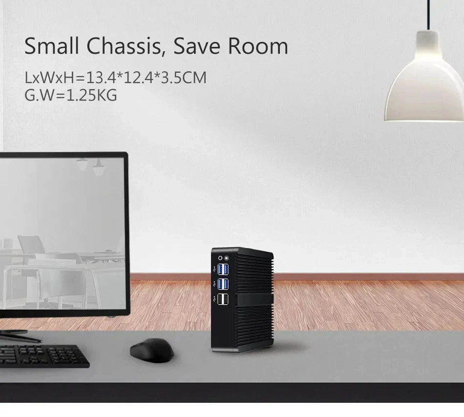 Mini PC industrial Helor con procesador Inter Core i3 i5 i7 Borebone Kit compatible con Linux WiFi 8xUSB 1xHDMI computadora Win10 Ready